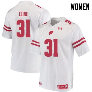 Women's Wisconsin Badgers NCAA #31 Madison Cone White Authentic Under Armour Stitched College Football Jersey IM31T18OX